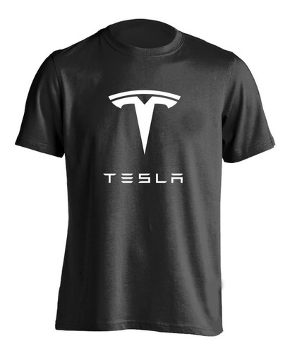 Playera Camiseta Algodon Tendencia Logo Tradicional Tesla 