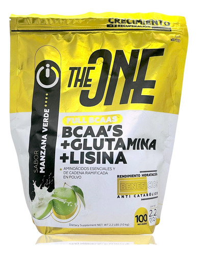 Bcaa's Glutamina Lisina 1 Kg Manzana Verde The One