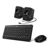 Kit Teclado Mouse Inalambricos Y Parlantes Para Pc Genius