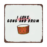 Mousus Gong And Drum Vintage Metal Signs Instrumento Musical