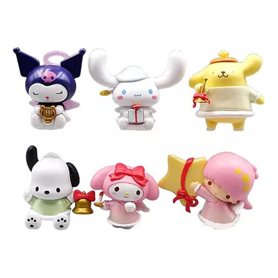Set 6 Figuras Coleccion Sanrio Hello Kitty Kuromi My Melody | Meses sin interés