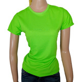 Playera Para Sublimar Deportiva Verde Neón Mujer C/redondo