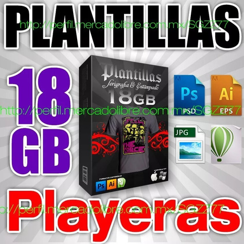 Plantillas Para Playeras Photoshop Cdr Eps Serigrafia 18gb