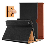 Funda De Cuero Sintetico Para Samsung Tab A8 10.5 Negro + Br