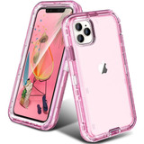 Funda Case De Uso Rudo Para iPhone Transparente Antigolpes Color Rosa iPhone 14 Plus (6.7)