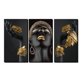 Cuadro Decorativo Africana Pulseras De Oro 120 Cm X 60 Cm 