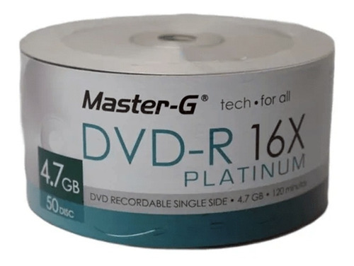 Dvd-r Master G 16x C/logo Platinum Pack 50 Und