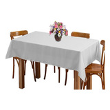 Toalha De Mesa 6 Lugares 2,00m Retangular Oxford Liso Branca