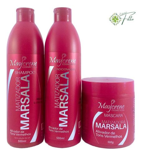 Kit Matizador Marsala Maycrene ( Shamp + Cond + Másc )