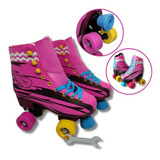 Patins Roller Clássico Quad Infantil Tamanho 38 Rosa Unitoys