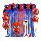 Globos Kit Spiderman Decoración Happy Birthday