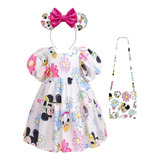 Vestido De Niña Con Dibujos Animados De Minnie Mouse Daisy P