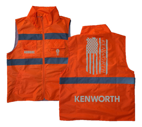 Chaleco Industrial Ligero Kenworth Flag Estampado Reflejante