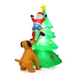 Árbol De Navidad Inflable 1,8 M Con Papá Noel Y Perro 2023