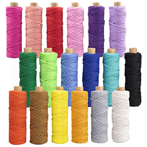 Cordón Macramé 3mm X 594 Yardas, 18 Rollos Colores Na...