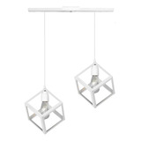 Aplique 2 Colgantes Cubo Blanco Negro Para Lampara Led