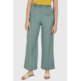 Pantalón Tipo Lino Wide Leg Menta Nicopoly