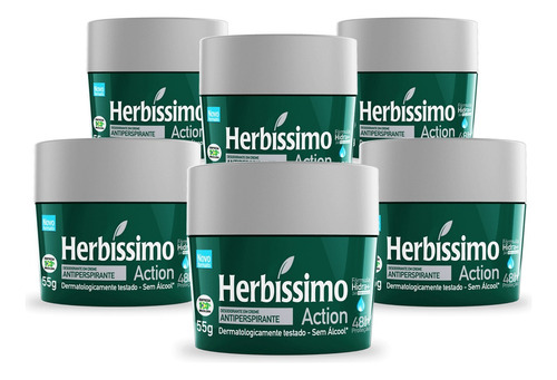 Desodorante Creme Herbíssimo Action 55g C/6 Unidades