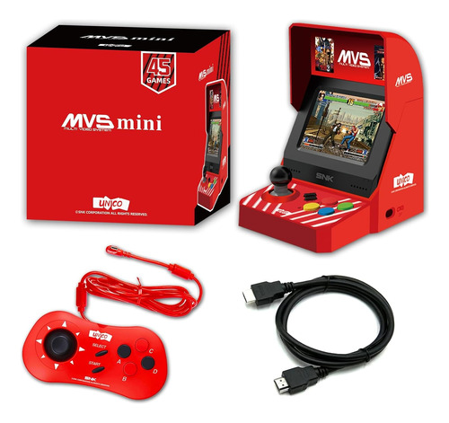 Mvs Mini Neo Geo Arcade Color Rojo + 1 Control Rojo + Hdmi 