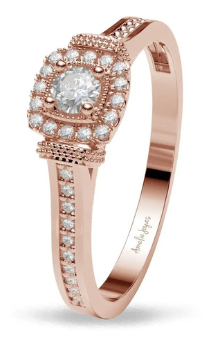 Anillo De Compromiso Saanvi Amelie Joyas Diamante Natural