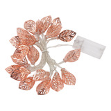 Batería Impermeable Leaves String Lights, Color Oro Rosa, 20