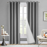 Loyolady Cortinas Opacas De Color Gris Oscuro De 102 Pulgada