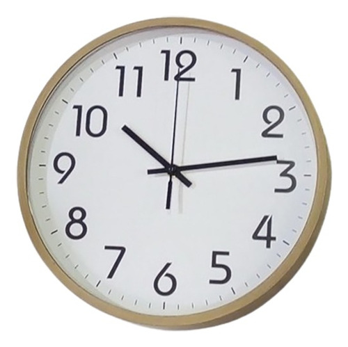 Reloj De Pared Redondo 30 Cm Con Numeros Simil Madera Newmar