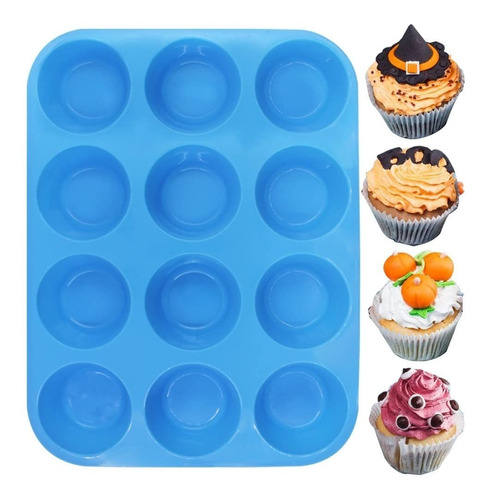 Molde Silicona Muffin Cupcakes 12 Cavidades