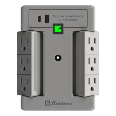 Protector De Voltaje De Pared Con Usb-c Koblenz Ss-2000 Usbc Color Gris | Meses sin interés