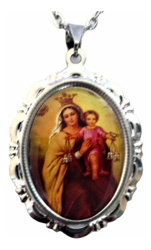 Medalla Medallón Virgen Del Carmen Acero Inoxidable Cadena