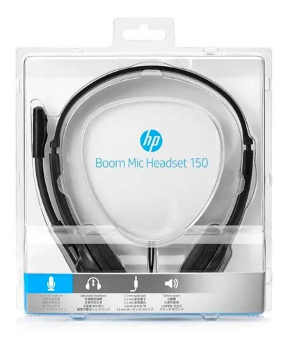 Audífonos Hp Alambricos Boom 150 Mic Headset Color Negro