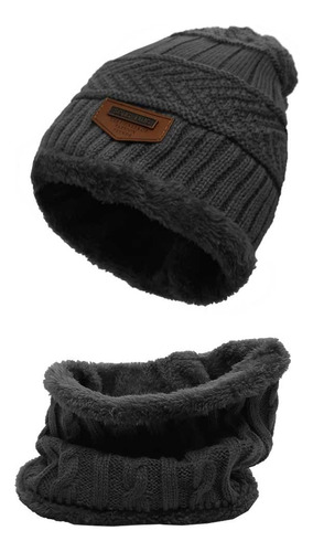 Combo Gorro Y Cuello Invierno Lana Corderito Hombre Mujer