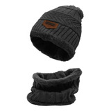 Combo Gorro Y Cuello Invierno Lana Corderito Hombre Mujer