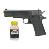 Pistola De Airsoft 1911 Black Spring 6mm Qgk + Bbs