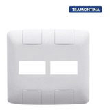 Placa 2 Postos 4x4 Tomada Tramontina Elétrica Aria Branca Cor Branco