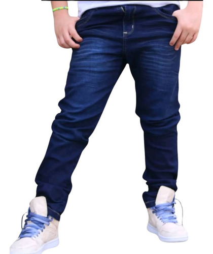 Calça Jeans Juvenil Masculina Com Elastano Tam 10 Ao 16 Anos