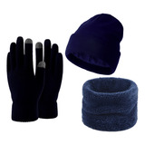 Pack Cuello Polar + Gorro De Lana + Guantes De Lana Adultos