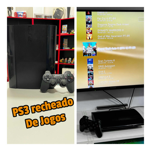 Console Playstation 3 Super Slim Completo + Jogos!!