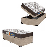 Cama Box Baú Solteiro + Colchão Espuma D33 Polar 88cm