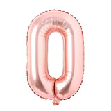 Globo Numero Oro Rosa 1 2 3 4 5 6 7 8 9 0 Altura 40cm