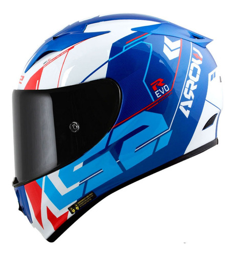 Capacete Fechado Feminino Ff323 Arrow Techno Azul