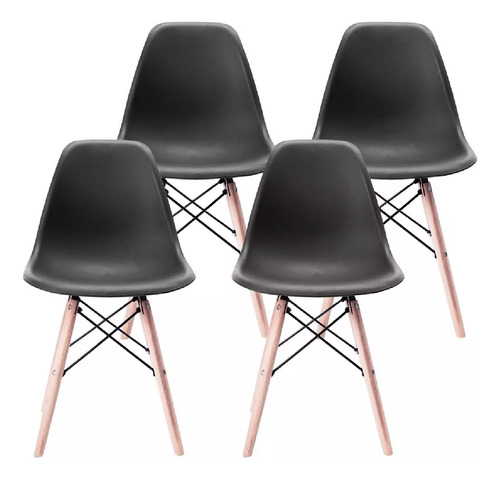 Set 4 Silla Tipo Eames De Comedor Modernas Colores