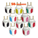 50 Adaptadores Pino Cubo Coloridos Benjamin 4 Saídas 10a 20a