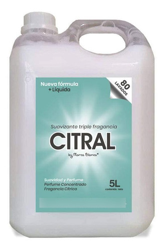 Suavizante Citral Lavarropa 5lts 80 Lavados Triple Fragancia