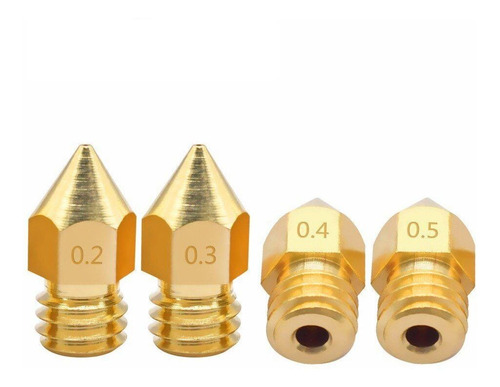 Kit 4 Bicos Nozzles 0.4 - 1.75mm Mk7 Mk8 Reprap 3d