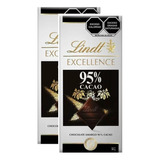 Lindt Chocolate Amargo 95% Cacao 2 Pack 80g Cada Uno