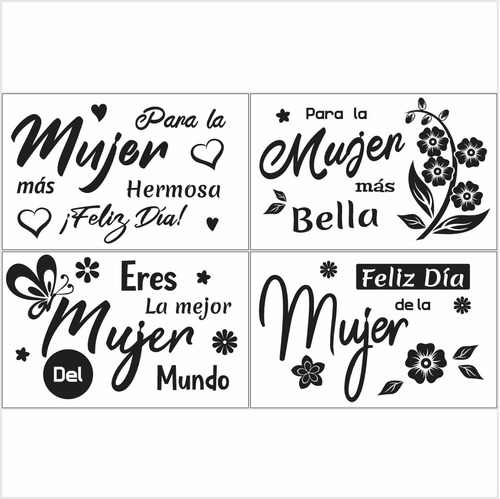 Sticker Vinilo Decorativo Día De La Mujer 12x19cm X6+tranf