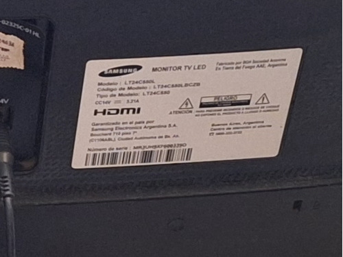 Monitor Led Samsung 24 Pulgadas, Cables Y Control Lt24c550