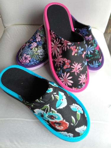 Pantufla Dama Algodon Verano Estampada X Docena 