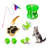 Kit 8 Brinquedos Interativos Gato Anti Stress Varinha Guizo